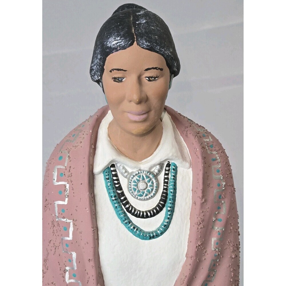 Navajo Sand Art Painted Figure Yei Woman Healer South Western Artist Signed - Picture 6 of 11